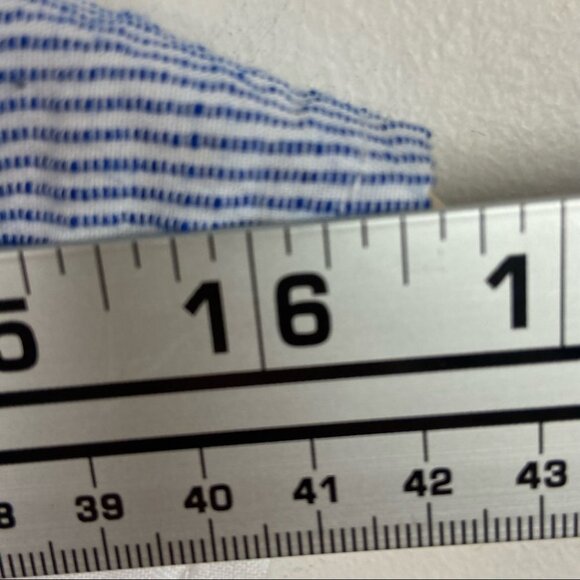 Anthropologie Pepaloves Flower Striped Mini Dress Size XS Blue White V-Neck Boho - Picture 11 of 13